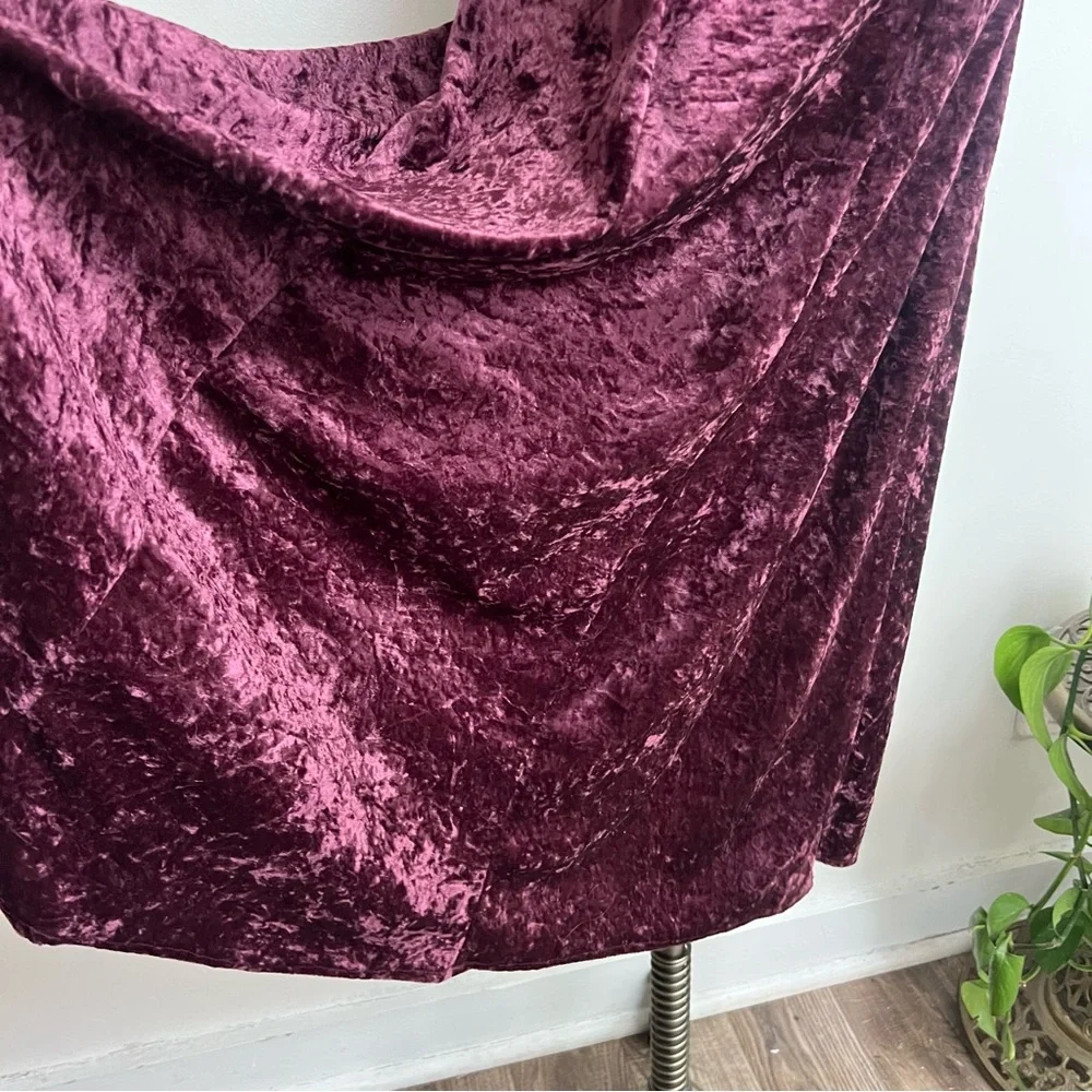 90s All That Jazz Whimsigoth Purple Crushed Velvet Dress - Picture 6 of 10